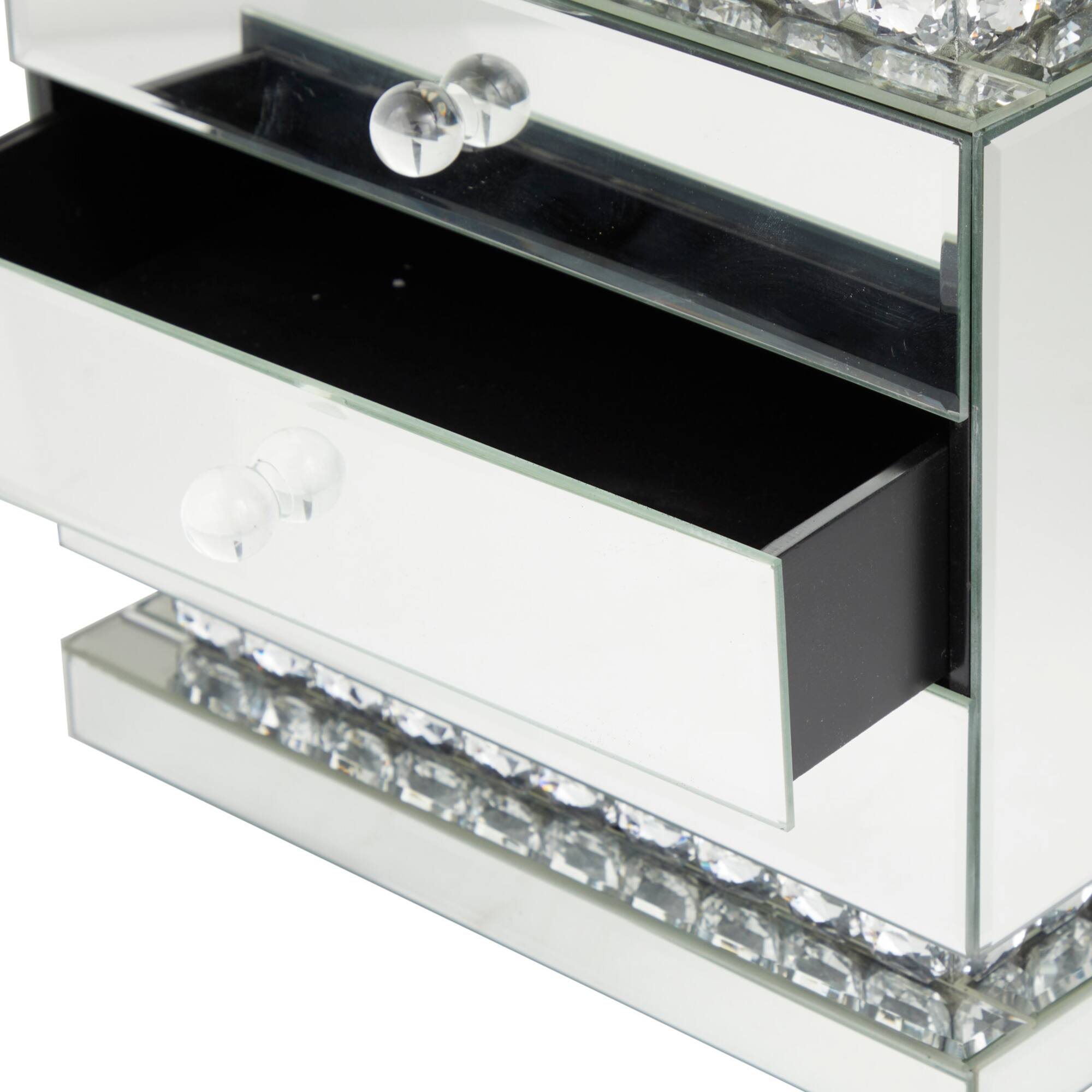 Silver Glam Jewelry Box, 11" x 8" x 11"